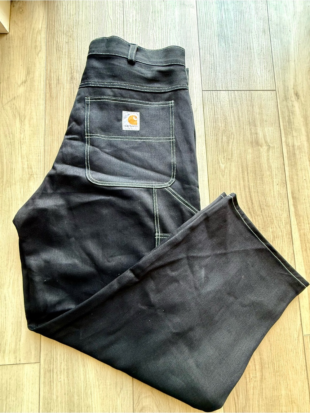 Reworked Carhartt Black Duck Work Pants with Contrast Stitching